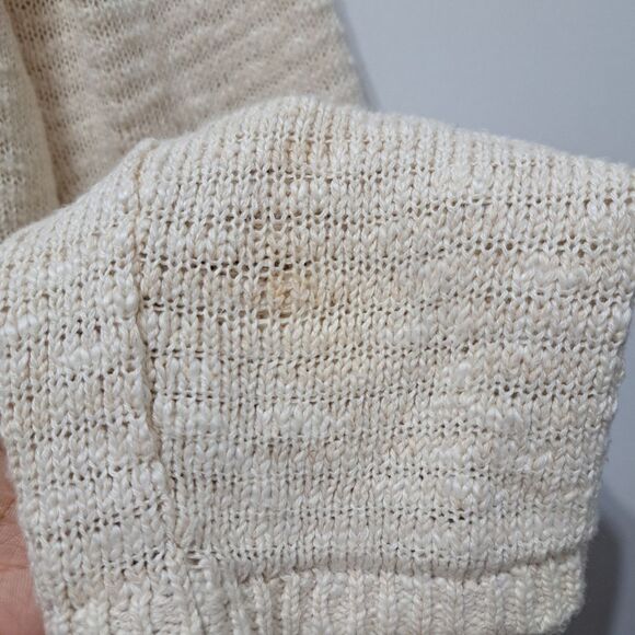 Zara Boho Floral Knit Crochet Coastal Minimalist Cardigan Cream Large - Picture 6 of 15